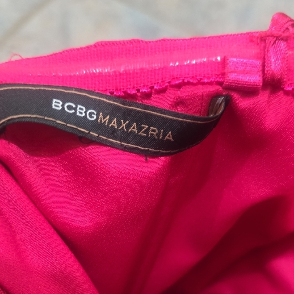 BCBGMaxAzria Strapless Fuchsia Ruffle Dress - Picture 8 of 8